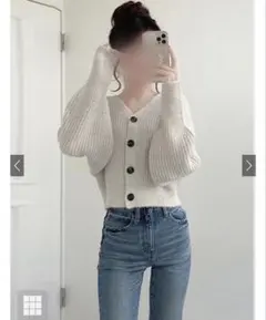 GRL Vネックショートニットカーディガン ニット 即購入OK 春服