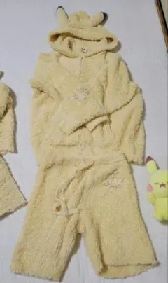 【ポケモンスリープ】 ジェラート ピカチュウパーカ&ハーフパンツセットメンズ-M