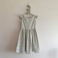 120㎝ ほのぼのお花のワンピース5[裏地付き]＆ヘアリボン