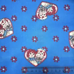 ラガディアン&アンディ 青 花柄生地 アメリカ製 廃盤品 アメリカンカントリー