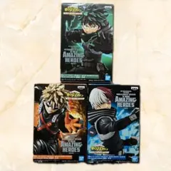 劇場版 ヒロアカ ワールドヒーローズミッション フィギュア 緑谷 爆豪 轟 3点