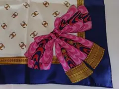 シャネル CHANEL 大判スカーフ ココマーク ピンク グレー シルク 862 シャネル CHANEL 大判スカーフ ココマーク ピンク グレー シルク 862