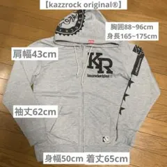 【kazzrockoriginal】バックプリントパーカーフルジップＭサイズ