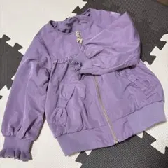 【中古品】any FAM上着100 紫　リボン　女の子　ブルゾン　ジャケット