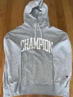 Champion グレー フード付きパーカー
