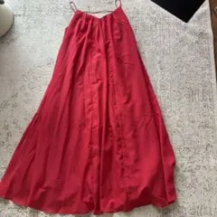 美品 アナンダマイド キャミワンピ フェヌグリーク リネン ボルドー 