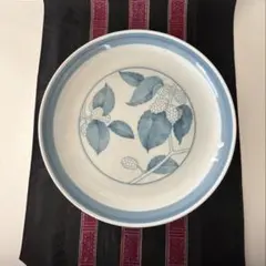 乃りたけ 露染 青い葉と果実デザイン大皿 和食器 丸皿 ブルー系 陶磁器のサムネイル