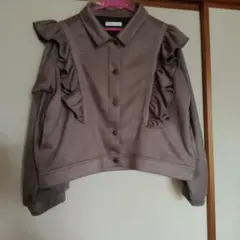フリル付きブラウンジャケット Mサイズ