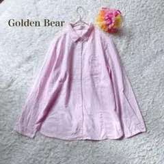 ゴールデンベア【LL】 ピンク 長袖シャツ シンプル　オフィビジ