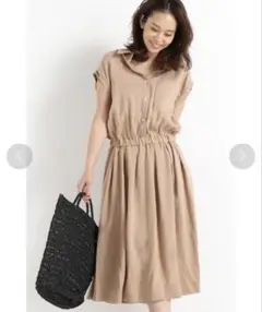 CLASSY×IENAコラボ テンセルモールスキンシャツワンピース38 Mのサムネイル