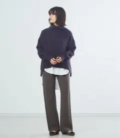 ルージュヴィフ Rouge vif 獣毛混フレアタートルニット（ラクーン）