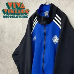 レア90s【古着】アディダス 刺繍トラックジャケット ブルー メンズL