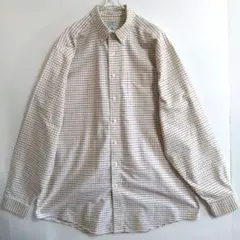 1215　L.L.Bean　長袖シャツ　XL　薄茶　格子　US古着