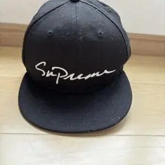 Supreme ブラック フラットビルキャップ 7 1/2