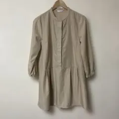 ゴールデンベア レース刺繍 チュニックシャツ ロングシャツ M ベージュのサムネイル