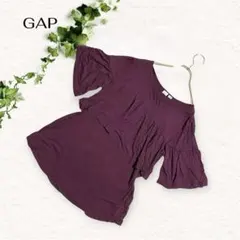授乳口付き❗️フレア袖【ギャップ】 授乳服 フリルチュニック ワインレッド L