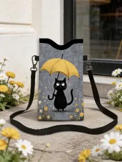 猫デザイン スマホショルダーバッグ