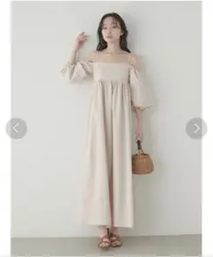 Stylevoice for xxx オフショルボリュームスリーブワンピース