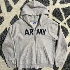80s USA製】チャンピオン ARMY リバース風 フルジップパーカー L