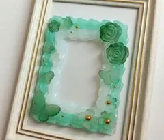 *2　ホイップデコ　硬質ケース縦入れB8 緑半透明　バラ　花