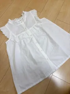 グローバルワーク フリル付きシャツ　ノースリーブ140