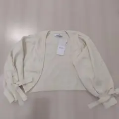 dazzlin アイボリー リボン付きカーディガン