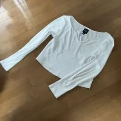 GAP リブ クロップド丈 長袖トップス XS