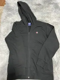 Champion ブラック フルジップ パーカー