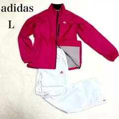 美品　adidas アディダス　ナイロン　セットアップ　L ピンク　ホワイト