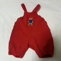 MIKIHOUSE ミキハウス 赤 オーバーオール ロンパース くま 80