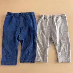 UNIQLO レギンス 2点セット デニム グレー