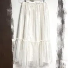 チュールスカート　ロングスカート 春服