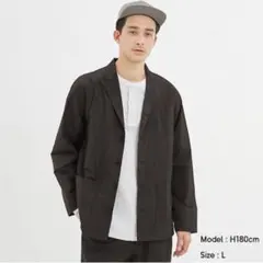 GU ライトウエイト オーバーサイズ ジャケット メンズ S ネイビー 紺