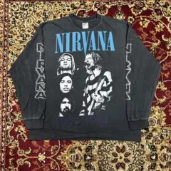 NIRVANA ロングスリーブTシャツ ARCHIVE グレーヴィンテージ加工