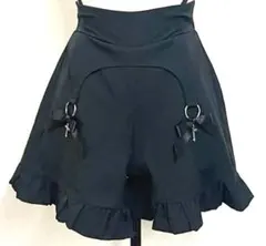 試着のみ♡MA*RSプリメロ コラボ♡クロスリボン/ガーター付ショートパンツ黒のサムネイル