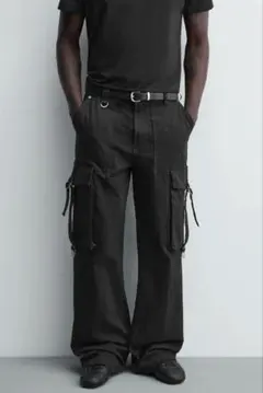 ZARA メタルパーツ ワイドカーゴパンツ L ザラ CARGOのサムネイル