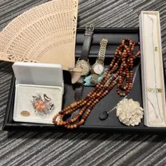 椿*ミ様 【生前整理・遺品整理】アクセサリーセット　切子ネックレス　SEIKO腕