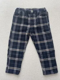 petit main チェック柄 長ズボン あったか素材100cm【B18】