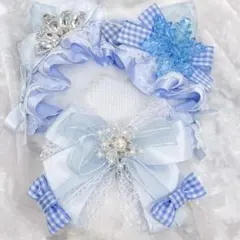 10cm ちびぐるみ ぬい服 水色 雪ネコ にじぱぺっと しっぽ付き #24