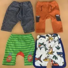 新品未使用ベビーズボン半ズボンハーフパンツ長ズボン4本セット売 80〜90