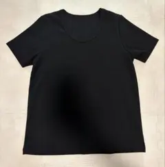 KOBE LETTUCE 深Uネック細リブ半袖Tシャツ ブラック XLのサムネイル