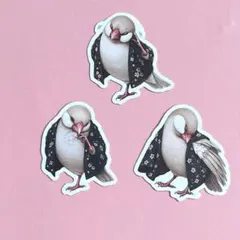 【ハンドメイド】文鳥 ダイカットシール 2枚