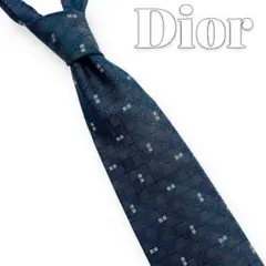 Christian Dior 総柄 ネイビー メンズ ネクタイ 6975
