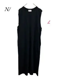 N/ニュートラルワークス【美品】ノースリーブワンピース ロング　ブラック　L
