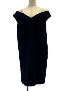 極美品 ラグナムーン LADYオフショルレイヤードワンピース ドレス 黒 S