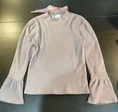 abc une face パブスリーブとフレアスリーブのリプセーター後ろリボン付