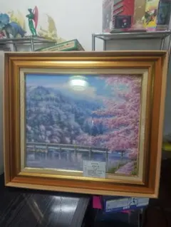 油彩画 木村由記夫 「桜島の桜」 額装 - メルカリ