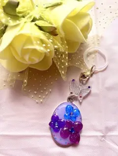 ★紫陽花とクリア蝶々のアンブレラマーカー★