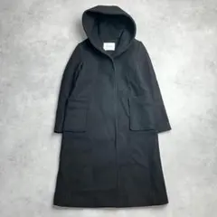 美品　スローブ イエナ　ポートランドウール フードコート　黒　804