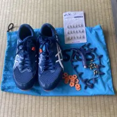 ASICS スパイクシューズ ネイビー/オレンジ　24.5センチ